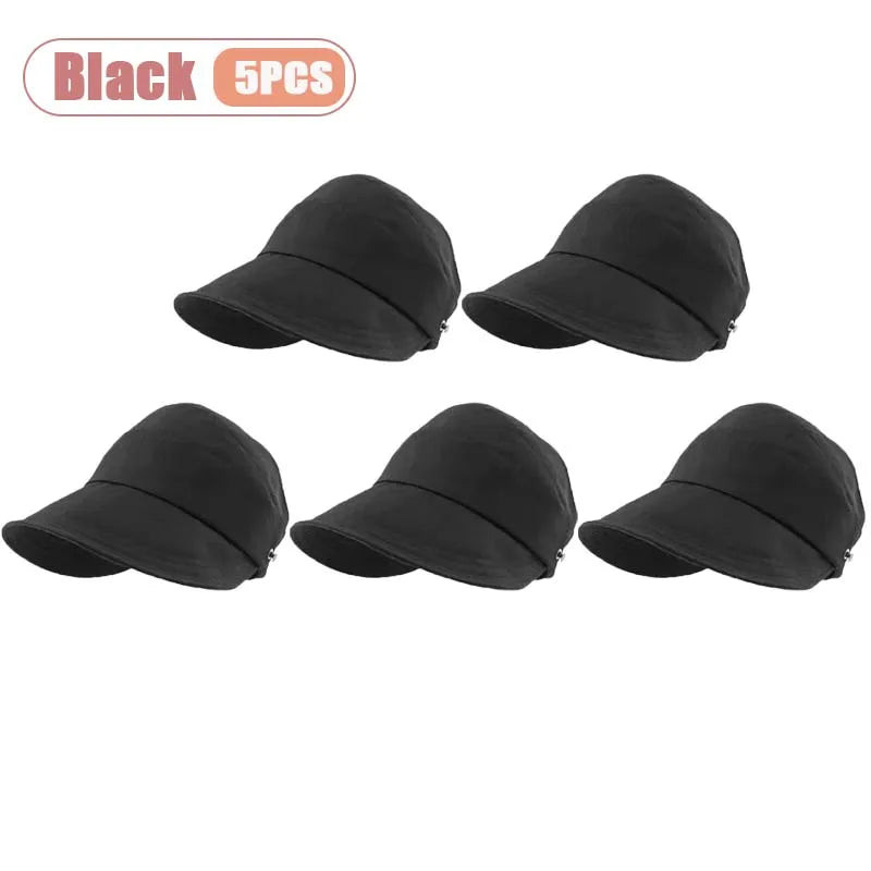 Women's Foldable Wide Brim Sun Hat – Adjustable Visor Cap