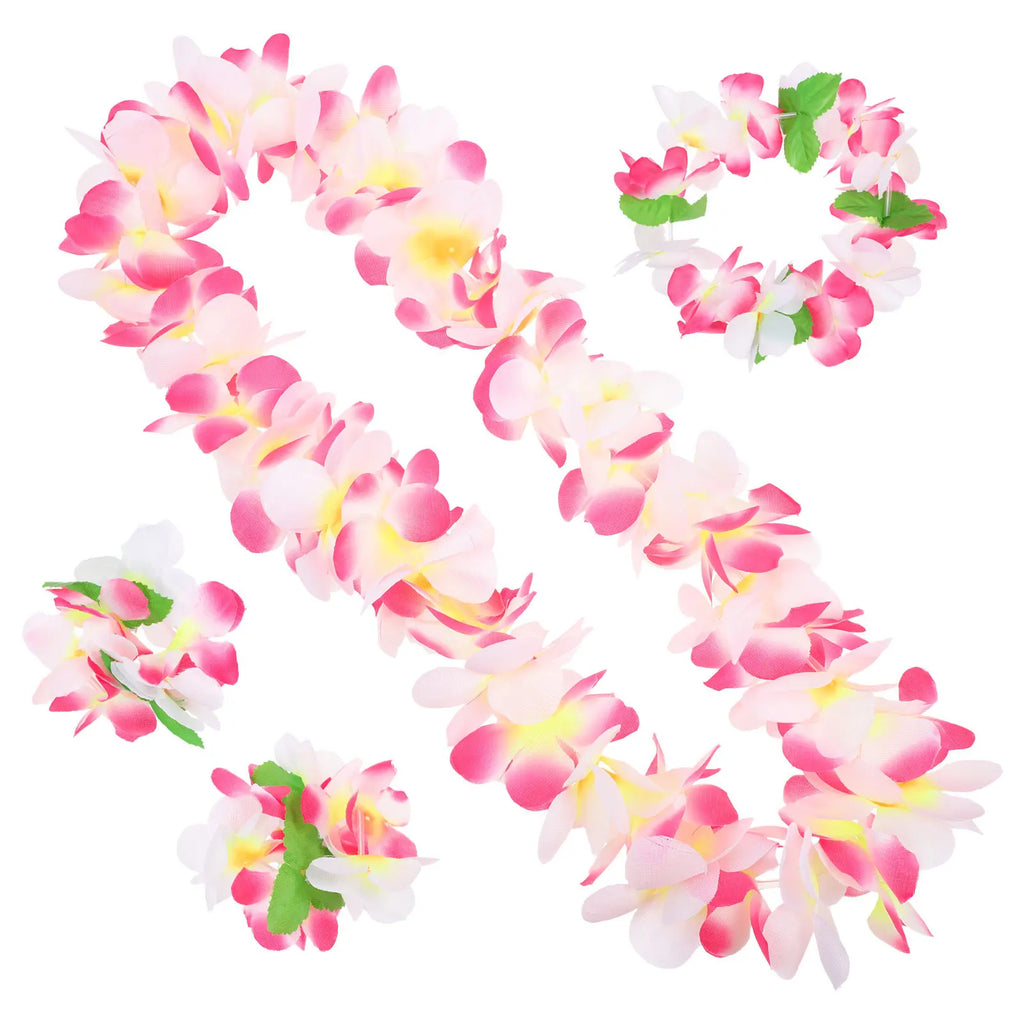 Hawaiian Flower Leis Floral Wreath Bright Lightweight Garlands