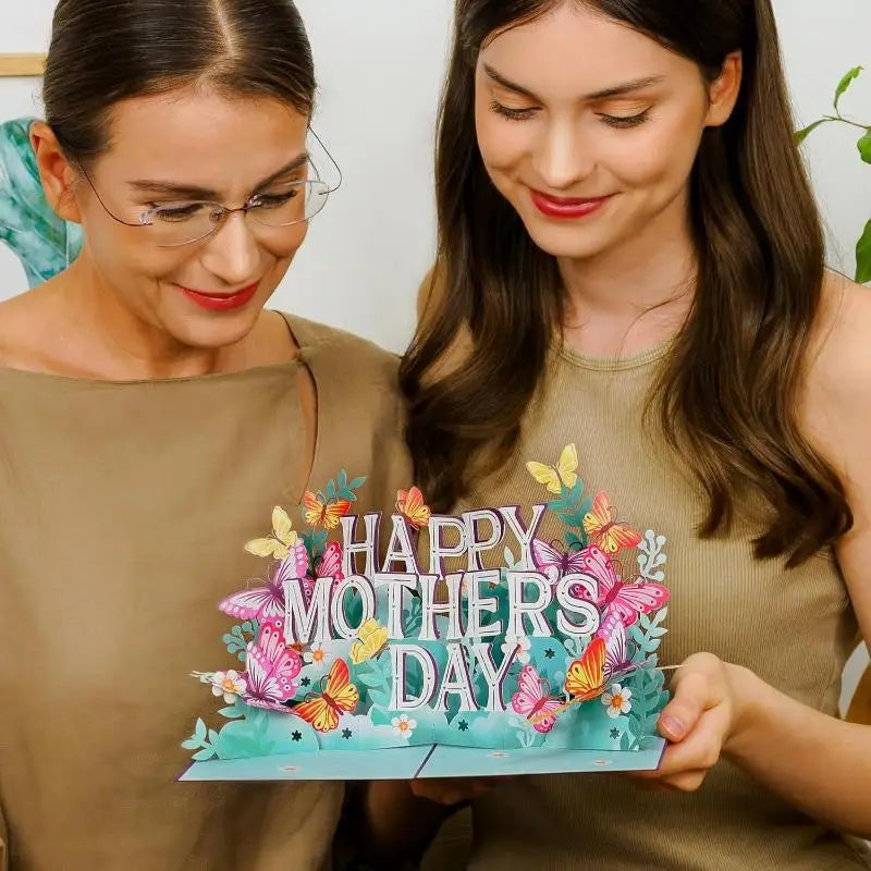 3D Pop-Up Happy Mother's Day Card with Envelope | Eco Paper