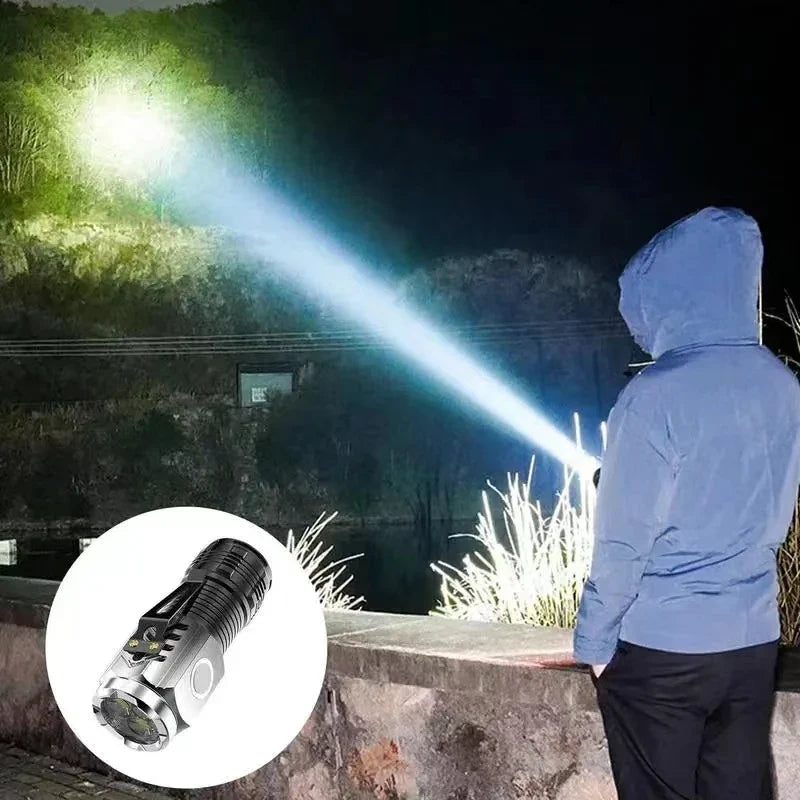 LED Strong Light Flashlight Rechargeable Multi Functional Long Range