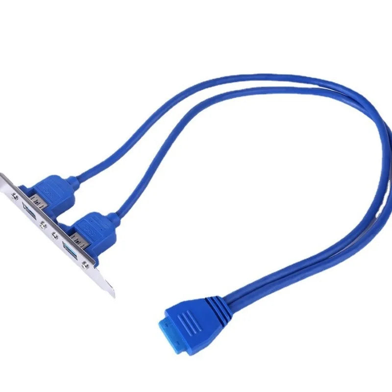 20-Pin to Dual USB 3.0 Rear Panel Bracket Adapter Cable 50cm