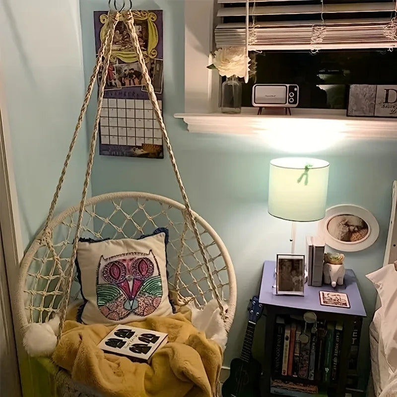 Rope Hanging Swing Chair – Polyester & Nylon | Patio, Bedroom