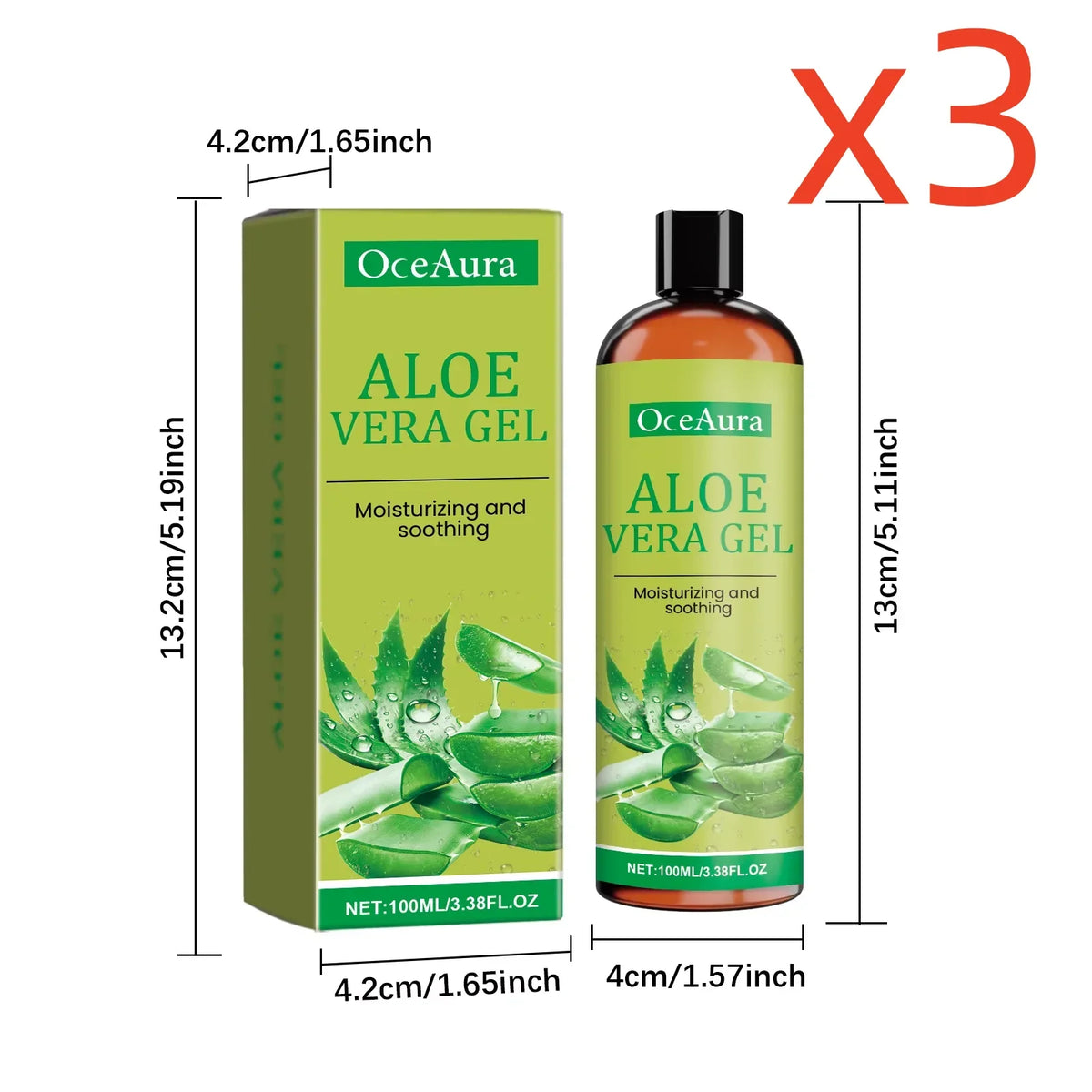 OceAura Aloe Vera Gel – Moisturize, Soothe & Acne Relief 100ml