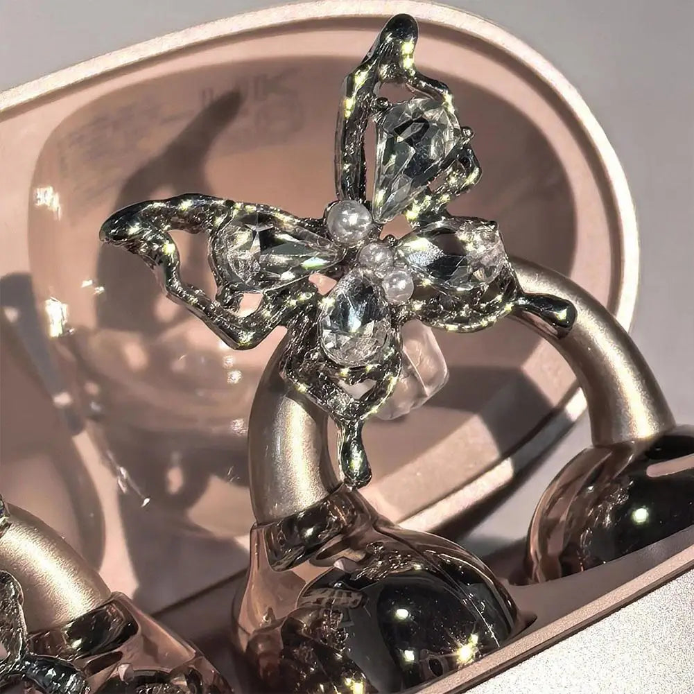 Diamond Rhinestone Earphone Clip – Snap-On Fashion Jewelry for Women
