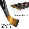 6-Piece Artist Paint Brush Set – Acrylic, Oil & Watercolor Nylon