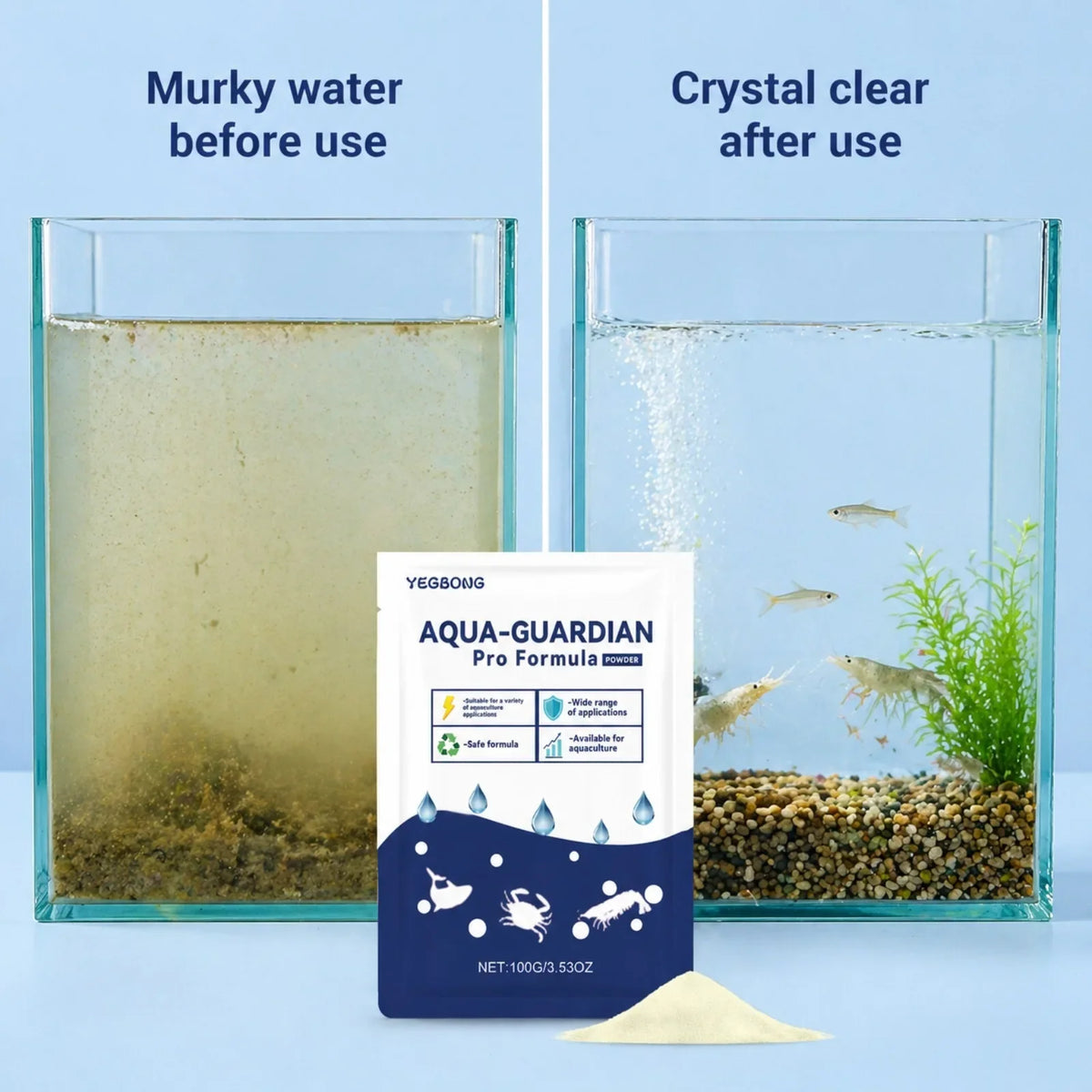 Aqua-Guardian Water Clarifier Powder 100g | Fish Tank & Aquarium