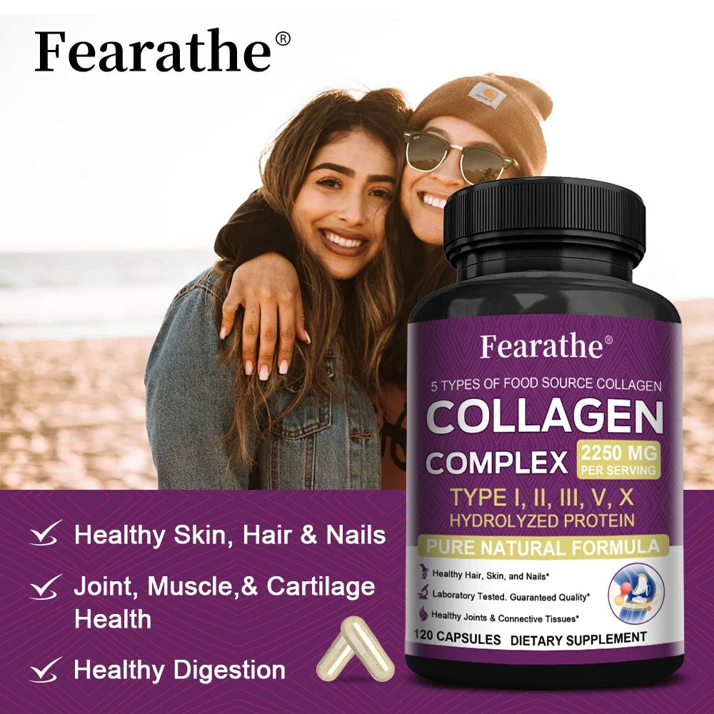 Multi-Collagen Capsules Types I II III V X – Skin, Hair & Nails