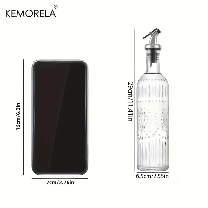 Vintage Glass Oil Dispenser Bottle – Leak-Proof Olive Oil Vinegar