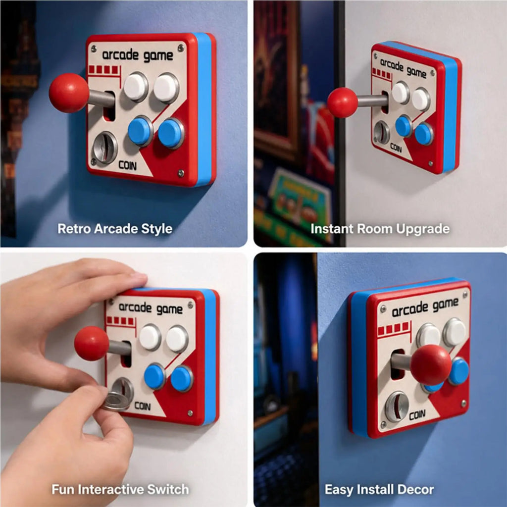 Retro Arcade Joystick 3D Printed Wall Plate Cover | Game Room Decor