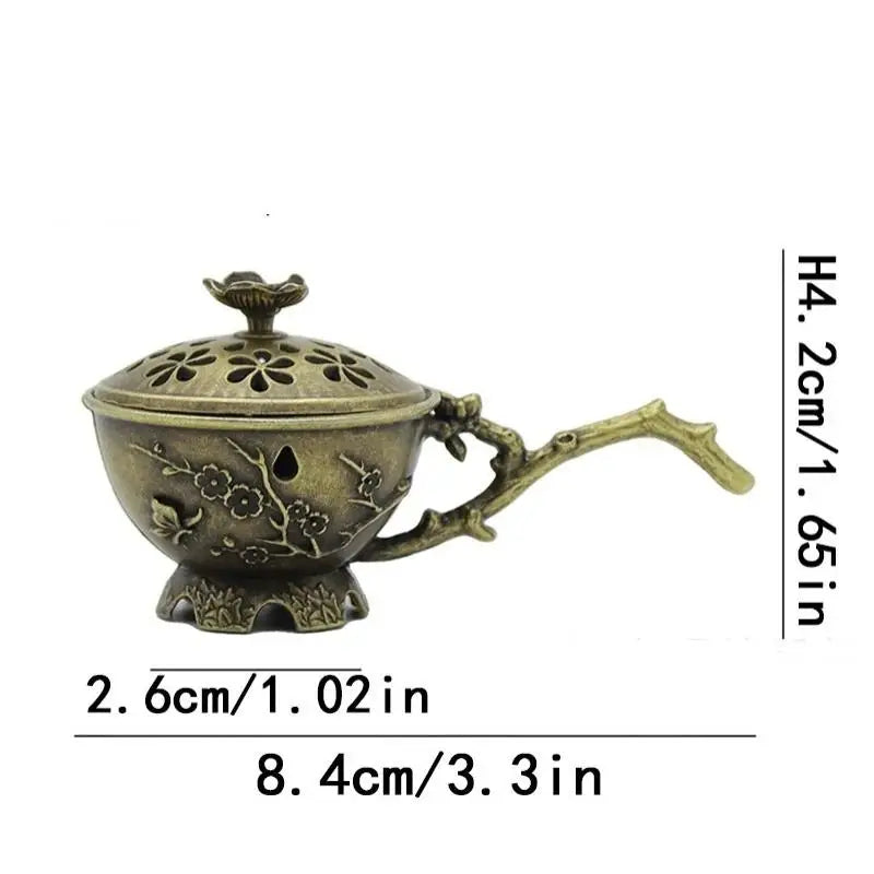 Vintage Plum Blossom Incense Holder | Zinc Alloy Burner