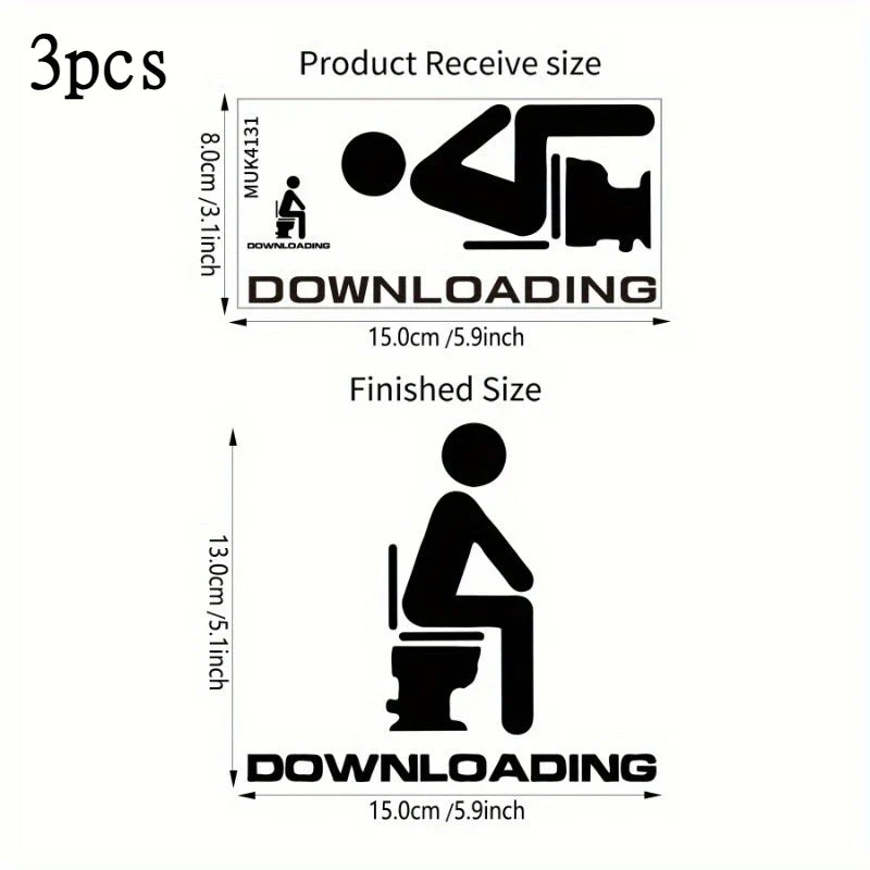 Funny "Downloading" Toilet Wall Sticker – Humorous Bathroom Decal