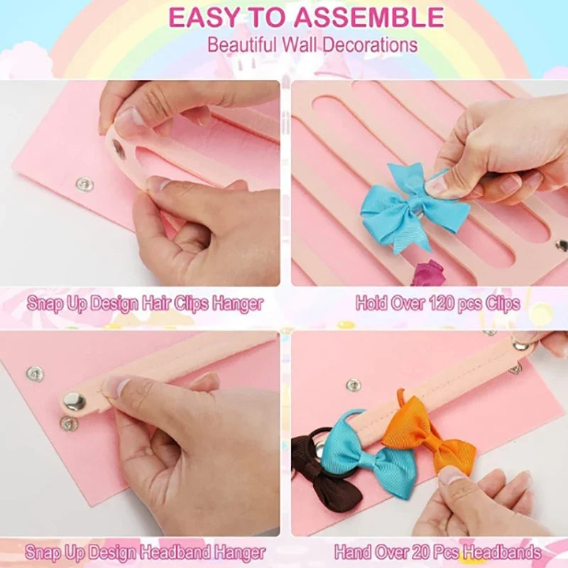 Hair Bow & Headband Wall Organizer – Girls Room Storage Bag