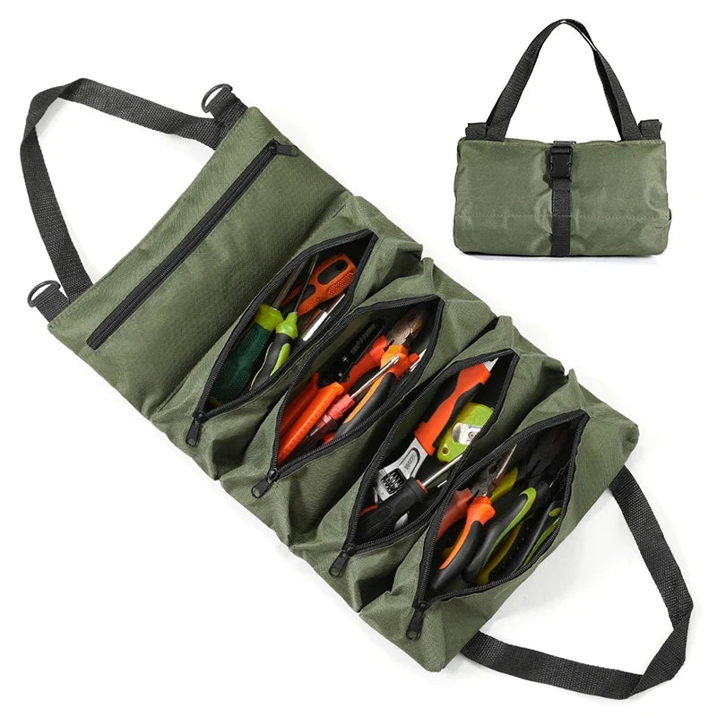 Roll-Up Tool Bag – Multi-Pocket Oxford Cloth Organizer Pouch