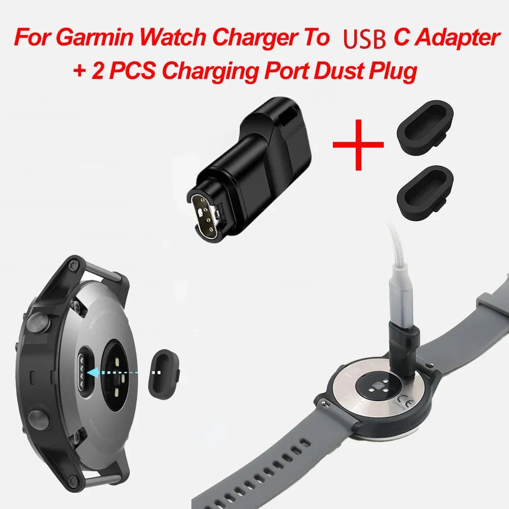Garmin Charger Adapter + Dust Covers – Forerunner 265/965, Fenix 7