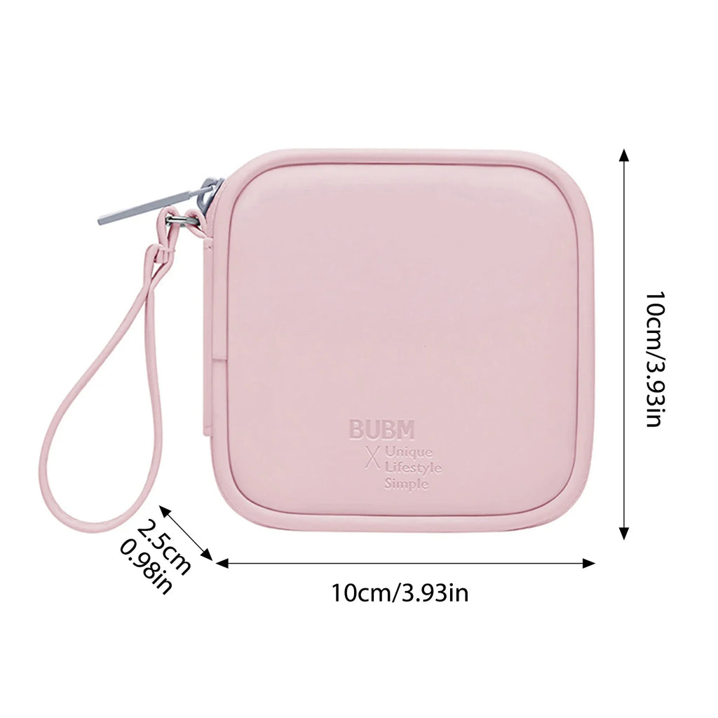 PU Leather Cable Organizer Bag – Waterproof Multi-Compartment