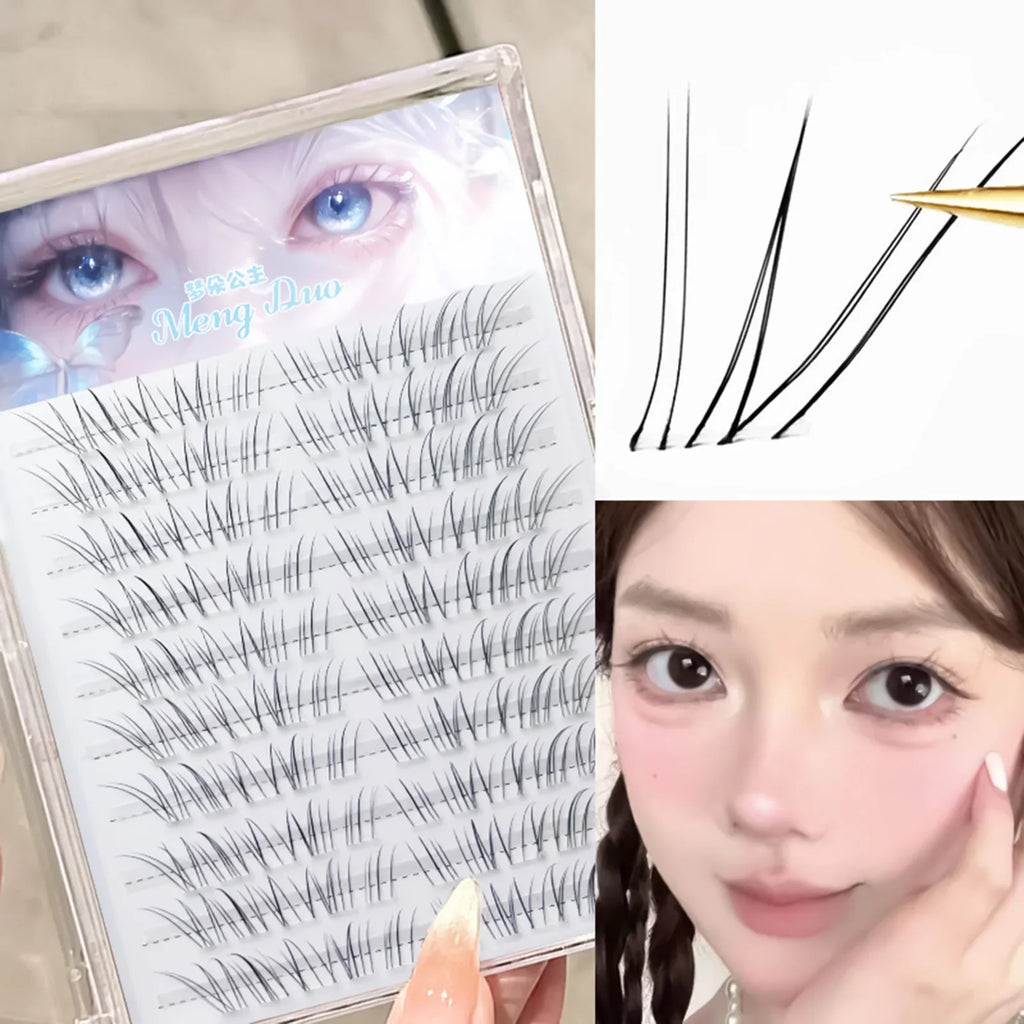 Natural Cluster False Eyelashes | 9–11mm Black C Curl Lash Set