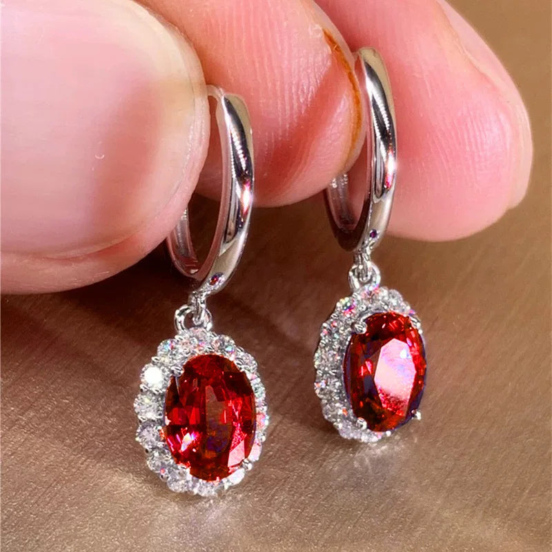 Huitan Cubic Zirconia Drop Earrings – Geometric Fashion Jewelry