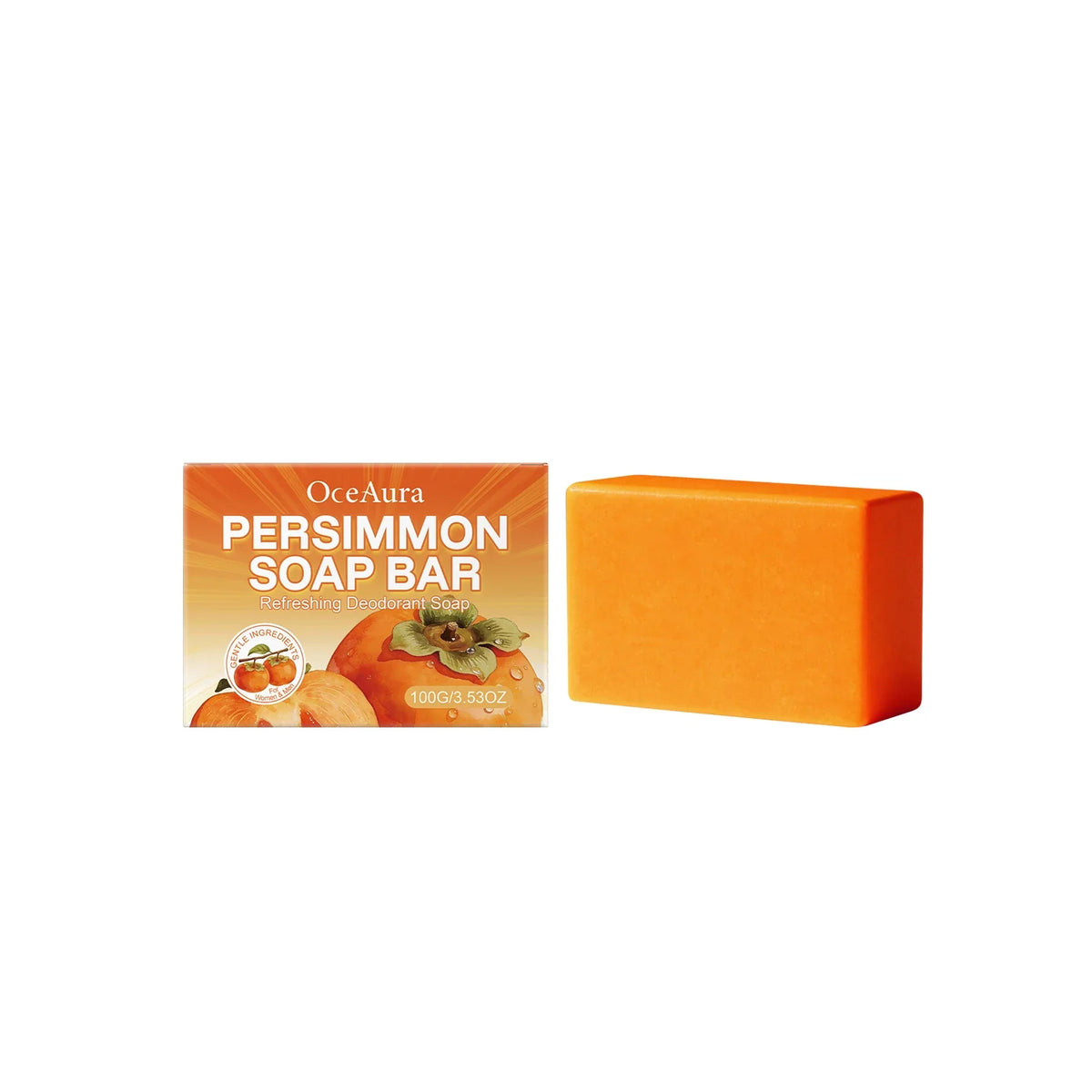 OceAura Persimmon Bath Soap | Cleansing, Deodorizing & Fresh