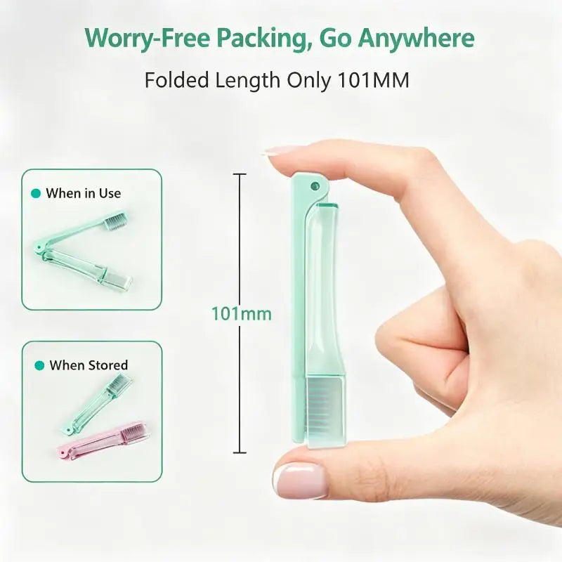 Folding Travel Toothbrush – Portable Mini, Soft Bristles