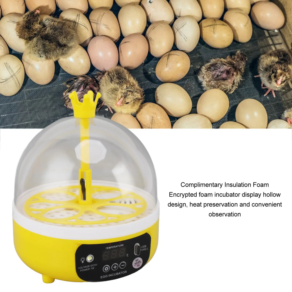Digital Egg Candler Incubator Noiseless Automatic Temperature