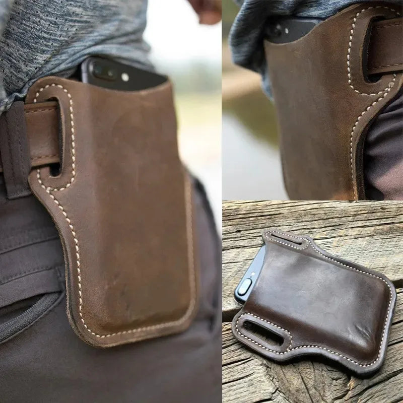 PU Leather Phone Belt Bag – Sports Waist Pack for Outdoors