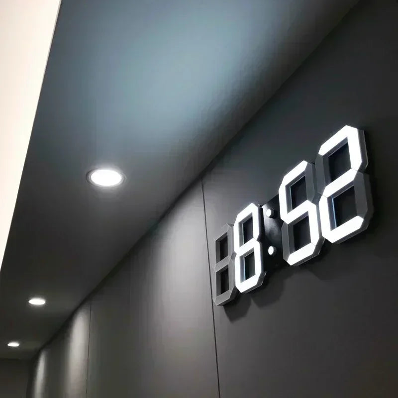 3D LED Digital Wall & Desk Clock with Alarm | Modern Decor
