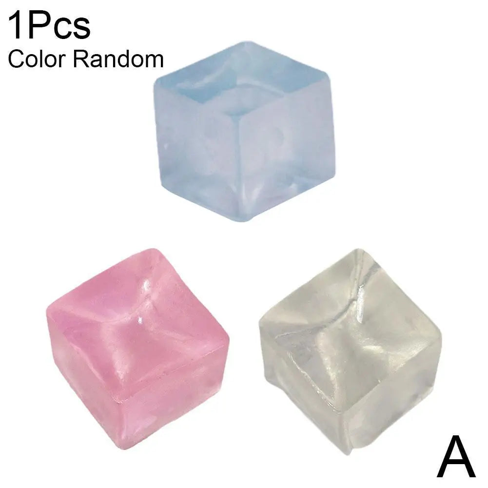 Ice Cube Squishy Fidget Toy | Clear Squeeze Stress Ball – TPR