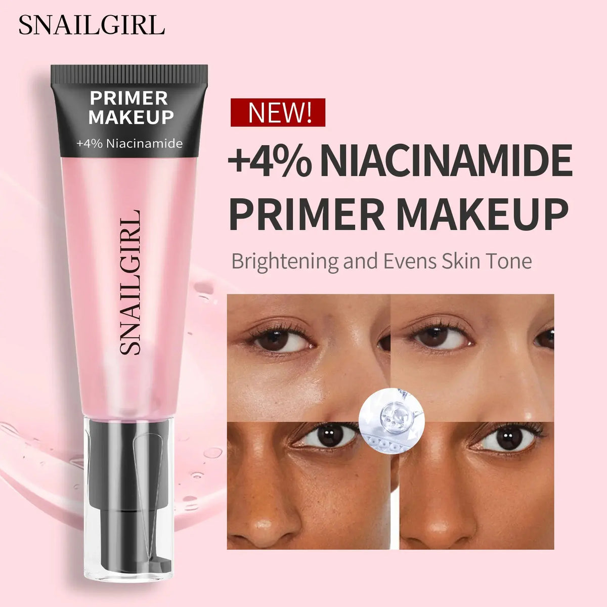 SNAILGIRL 24ml Hydrating Gel Face Primer – Pore-Minimizing