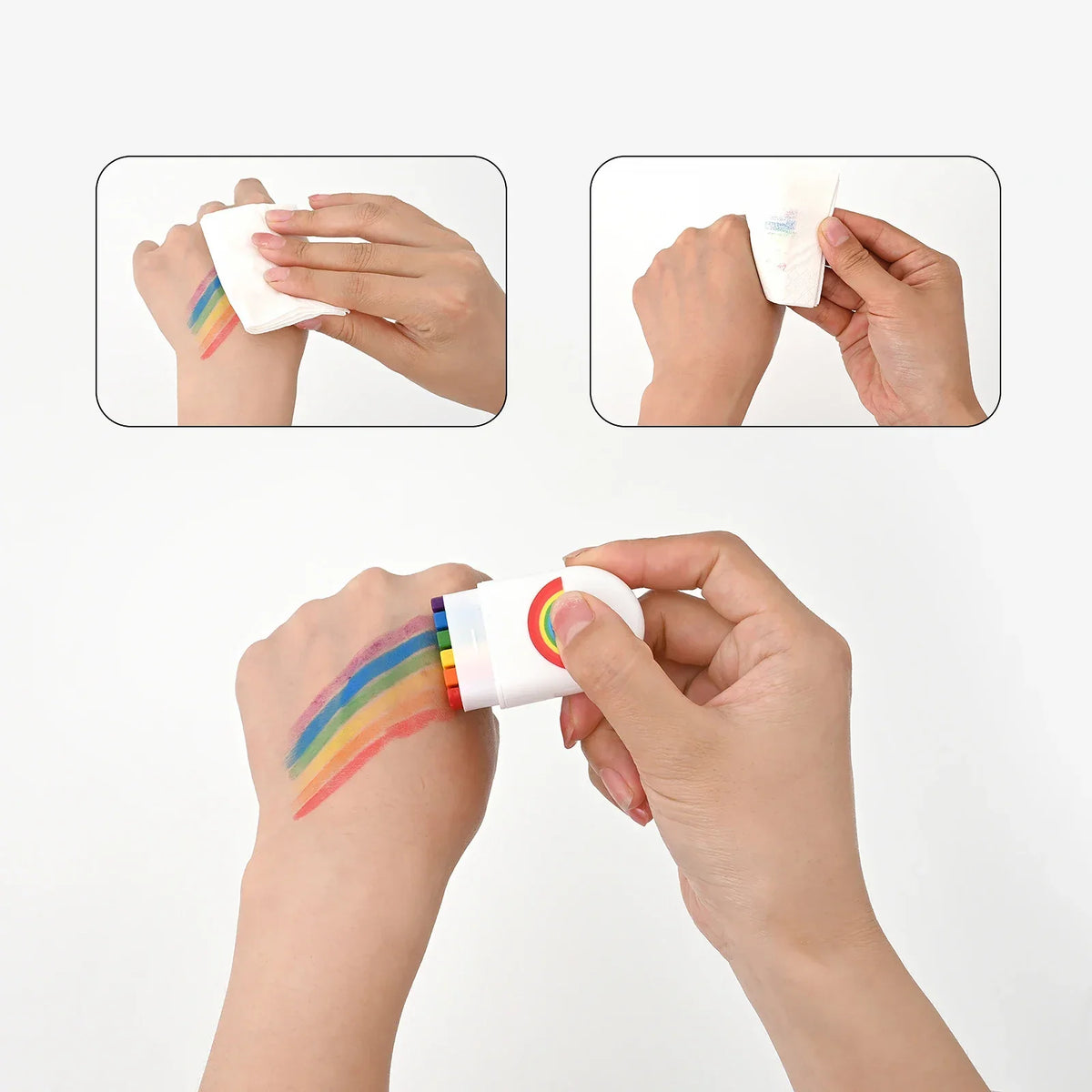6 Colors Rainbow Crayon Paint Stick Colorful Birthday Party Favors