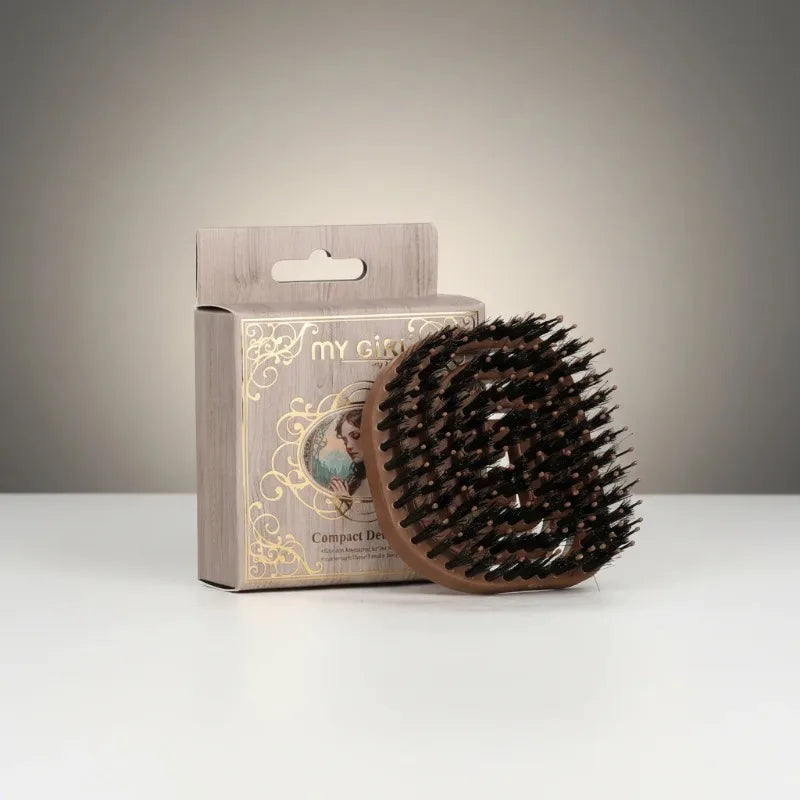 Portable Boar Bristle Hairbrush | Hollow Ventilated All Hair Types