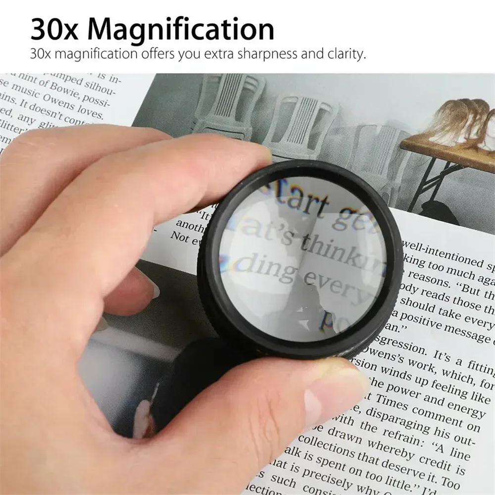 30x Pocket Magnifying Glass – Jewelry, Coins, Stamps & Watches