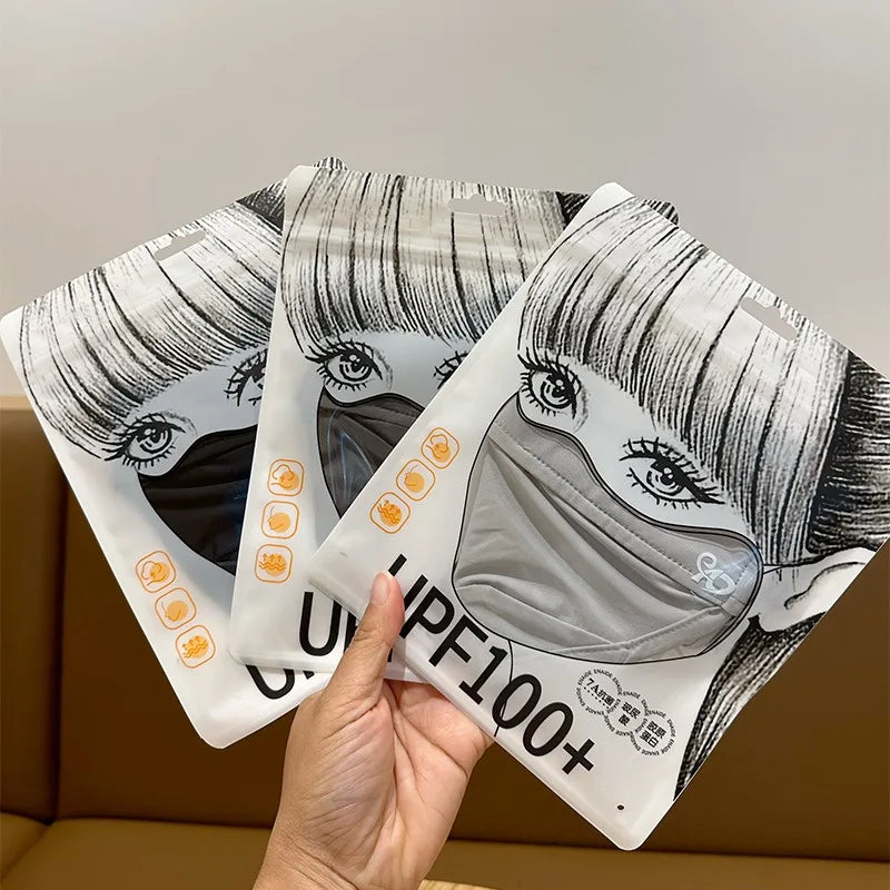 Ice Silk Face Scarf – Summer Sun Cover Veil for Women
