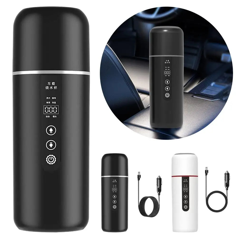 12V/24V Car Electric Kettle 500ml | Thermostatic Travel Mug