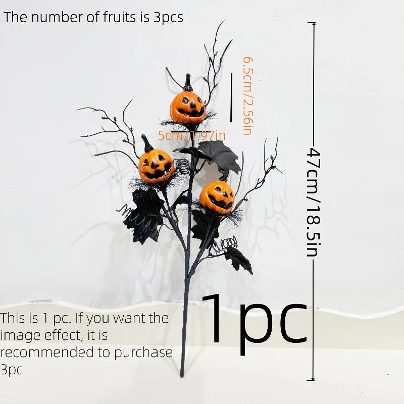 Halloween Artificial Pumpkin Bouquet – Spooky Plastic Decor