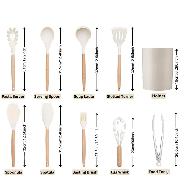 10-Piece Silicone Kitchen Utensil Set – Spatula, Ladle & More