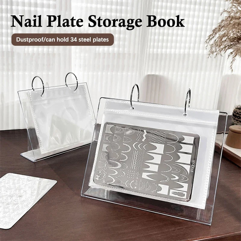 Nail Art Stamping Plate Holder & Display Stand – 34 Plates