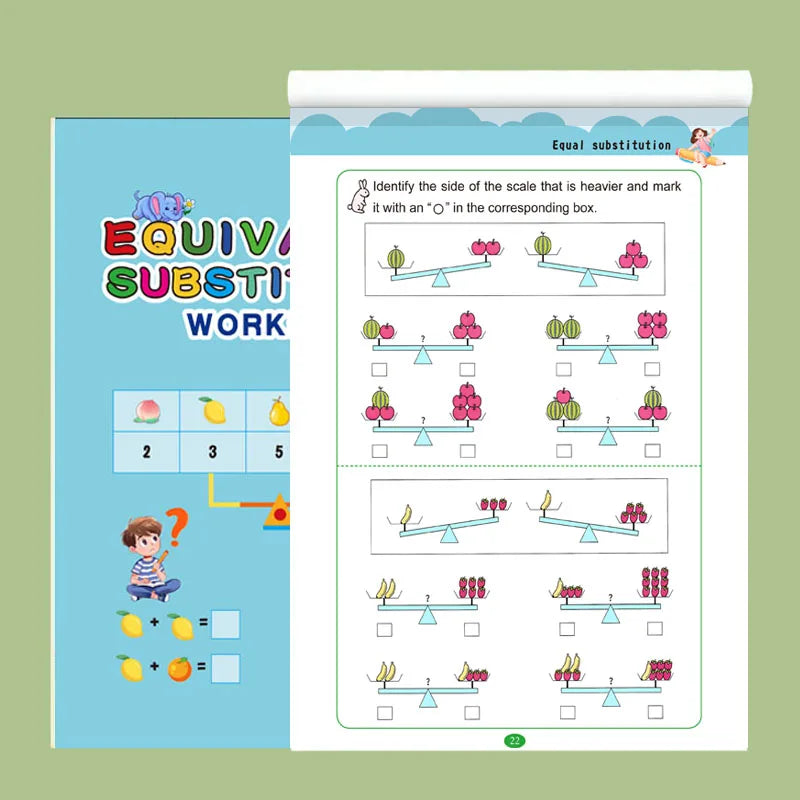 Equivalent Substitution Workbook 32 Pages Kids Math Logic Practice