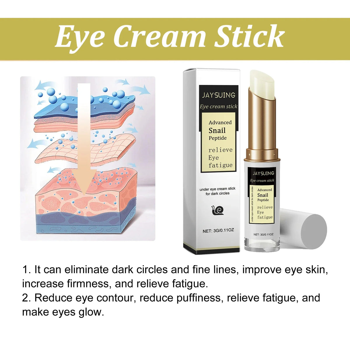 Jaysuing Snail Eye Cream Stick – Dark Circles & Puffiness