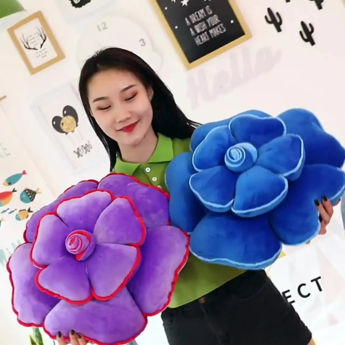 Large Rose Shaped Throw Pillow | Floral Decorative Sofa Cushion