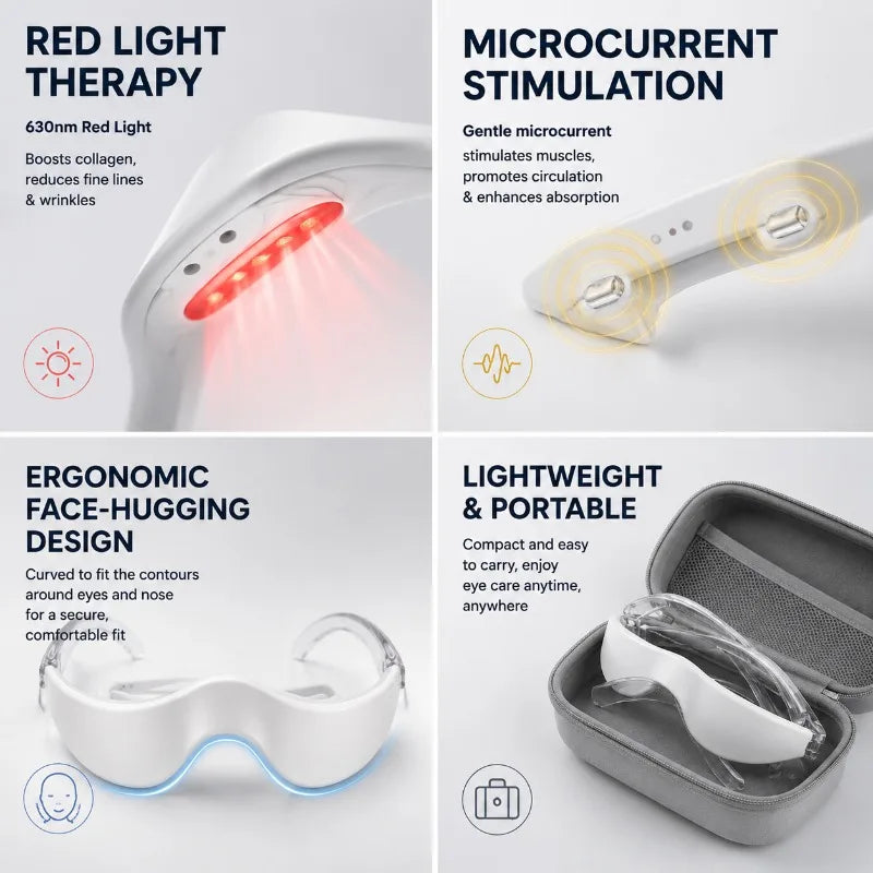 Red Light Microcurrent Eye Massager – Puffiness & Dark Circles