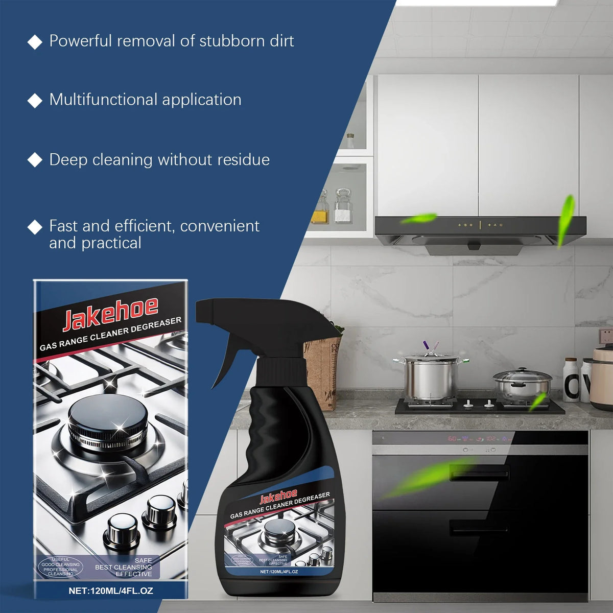 Jakehoe Gas Stove Cleaner Spray – Heavy-Duty Degreaser