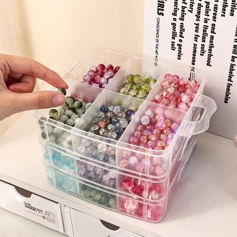 3-Tier 18-Grid Stackable Transparent Plastic Storage Organizer