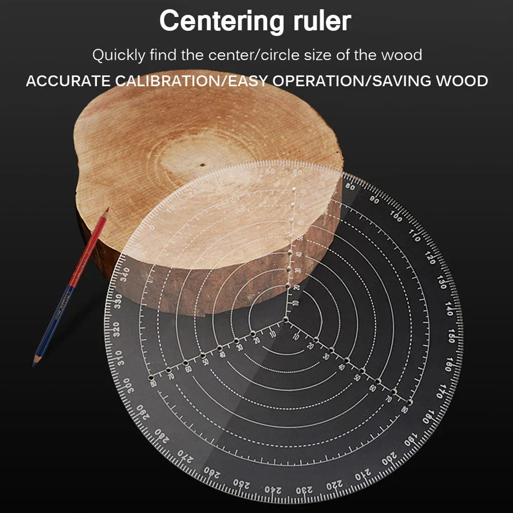 Acrylic Round Center Finder Compass | Wood Turning Layout Tool