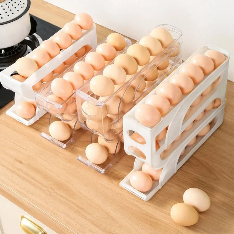 Automatic Rolling Egg Dispenser Tray – Holds 20 or 30 Eggs