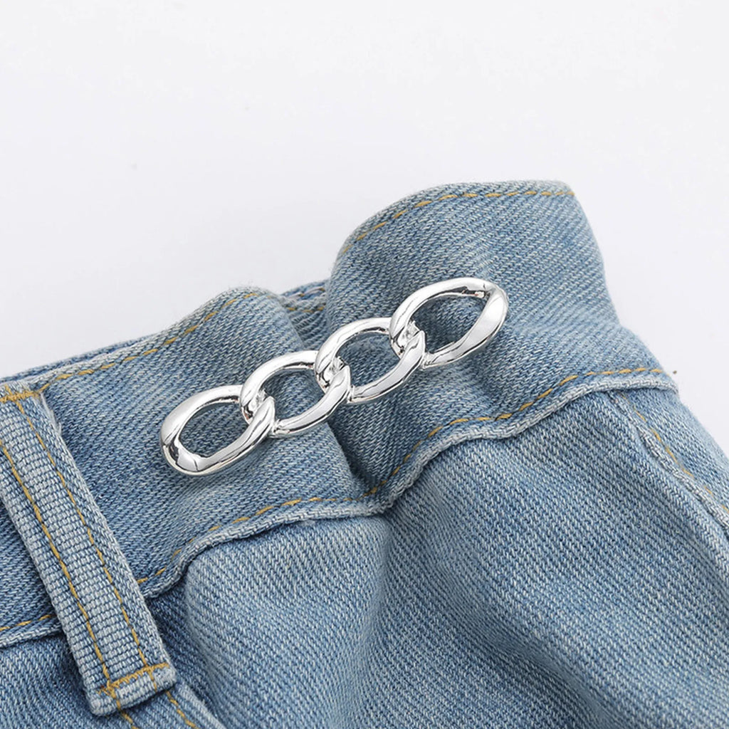 Adjustable Metal Waist Tightener Clip | No-Sew Jeans Button Pin