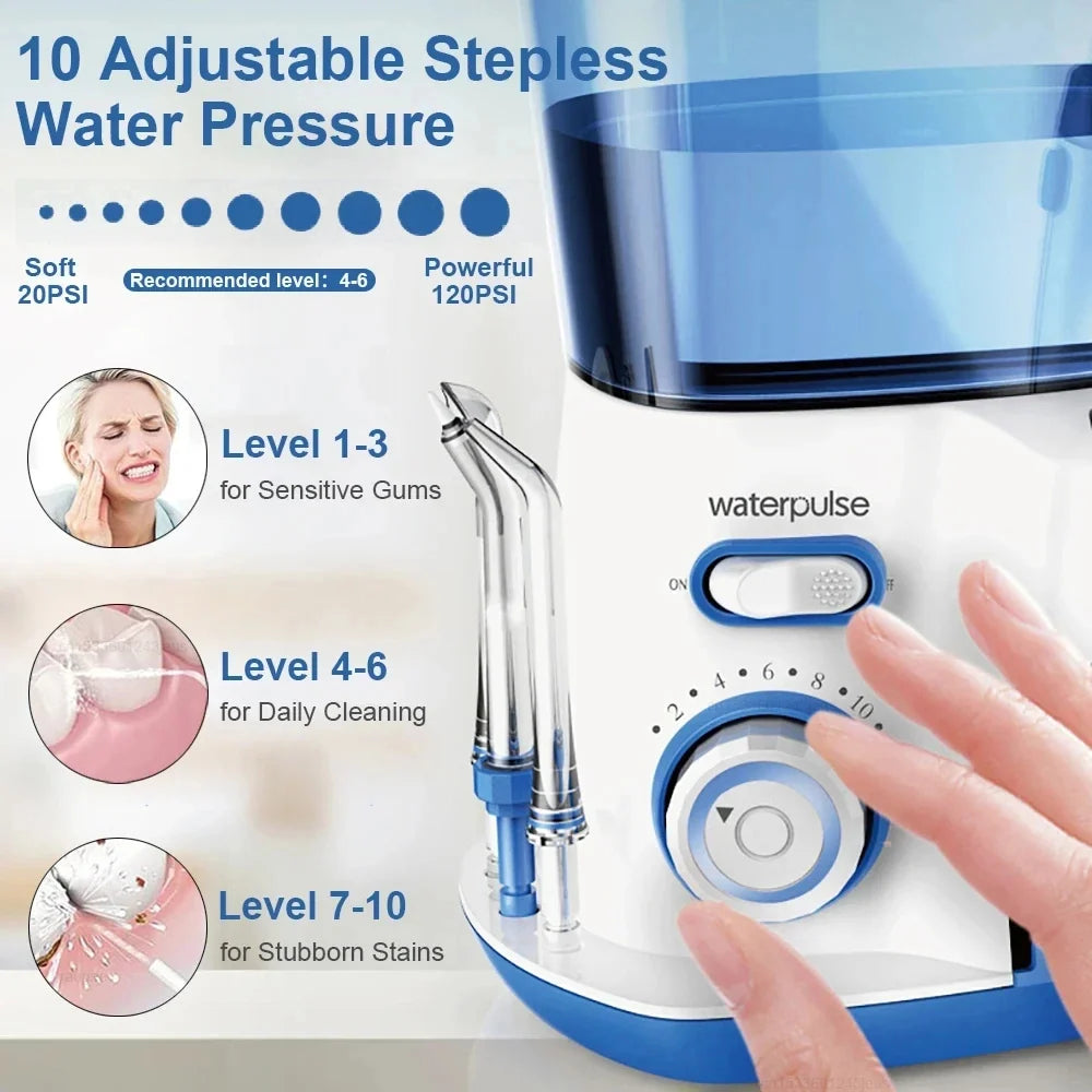 Electric Water Flosser Oral Irrigator 800ML | 10 Pressure Levels