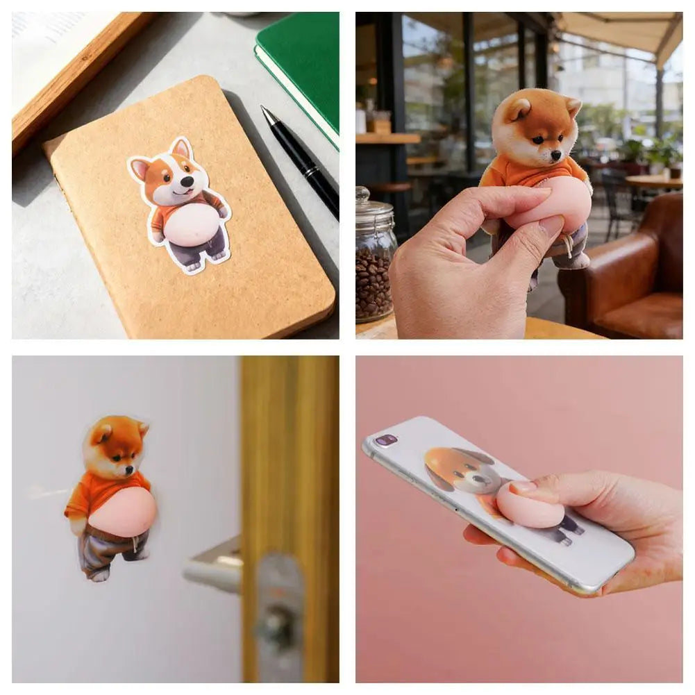 3D Shiba Inu Belly Squeeze Toy & Door Stopper – 2 Pack