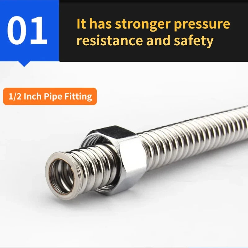 DN15 ½" 304 Stainless Steel Bellows High-Pressure Flex Hose