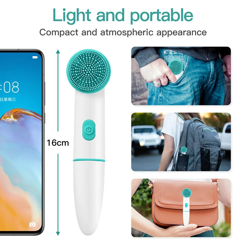 2-in-1 Sonic Silicone Facial Cleansing Brush | 2-Speed
