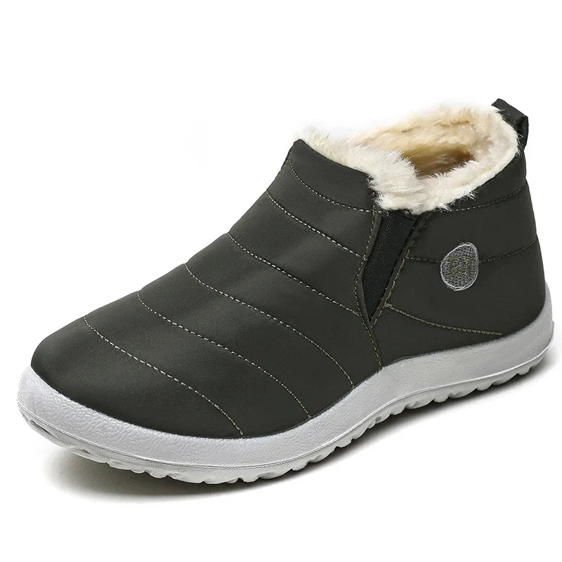HAJINK Men's Slip-On Snow Boots – Waterproof Fur-Lined Winter